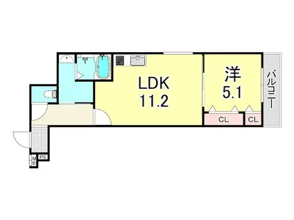 フジパレス南塚口III番館(1LDK/2階)の間取り写真