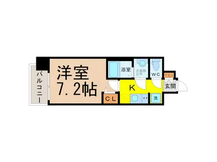 メイクスデザイン鶴舞(1K/8階)の間取り写真