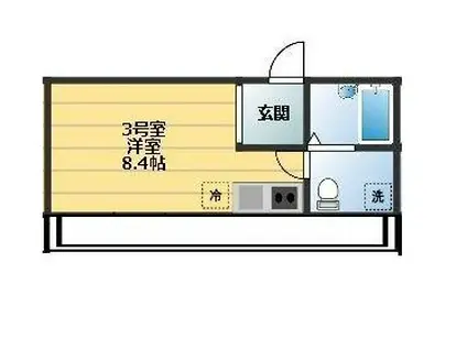 ベイルーム横浜鶴見Ⅰ(ワンルーム/3階)の間取り写真