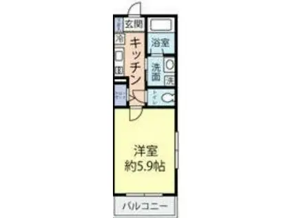 アリエッタ横浜白楽(1K/1階)の間取り写真