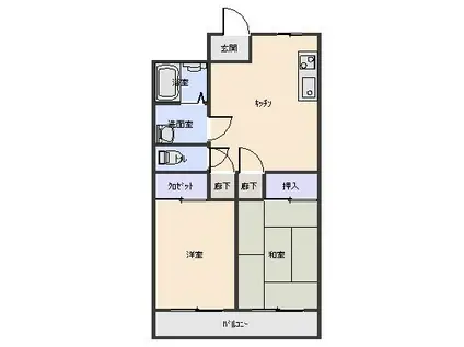 ライフビルNO.1(2DK/2階)の間取り写真