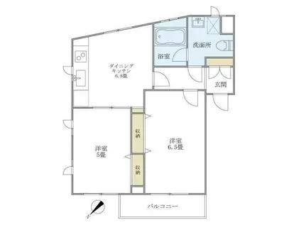 WELLHOUSE東大井(2DK/3階)の間取り写真