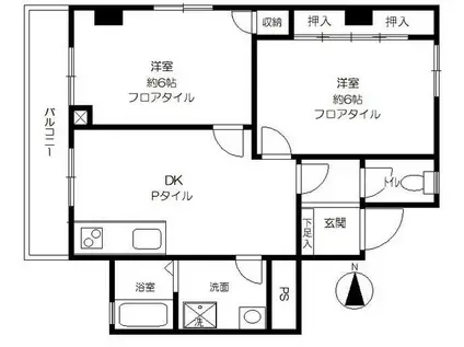 アール・平河町(2DK/2階)の間取り写真