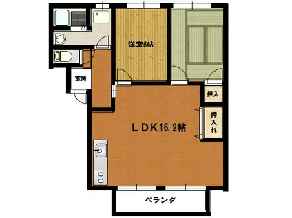 SKY-ARK35(2LDK/2階)の間取り写真