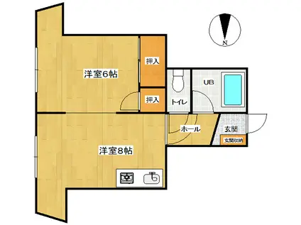 マンション住之江3B(1DK/3階)の間取り写真