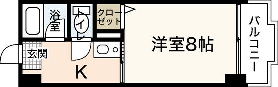 パティオ舟入(1K/5階)の間取り写真