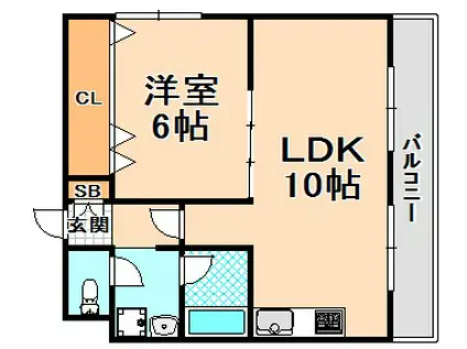 ディジエーム中村(1LDK/3階)の間取り写真