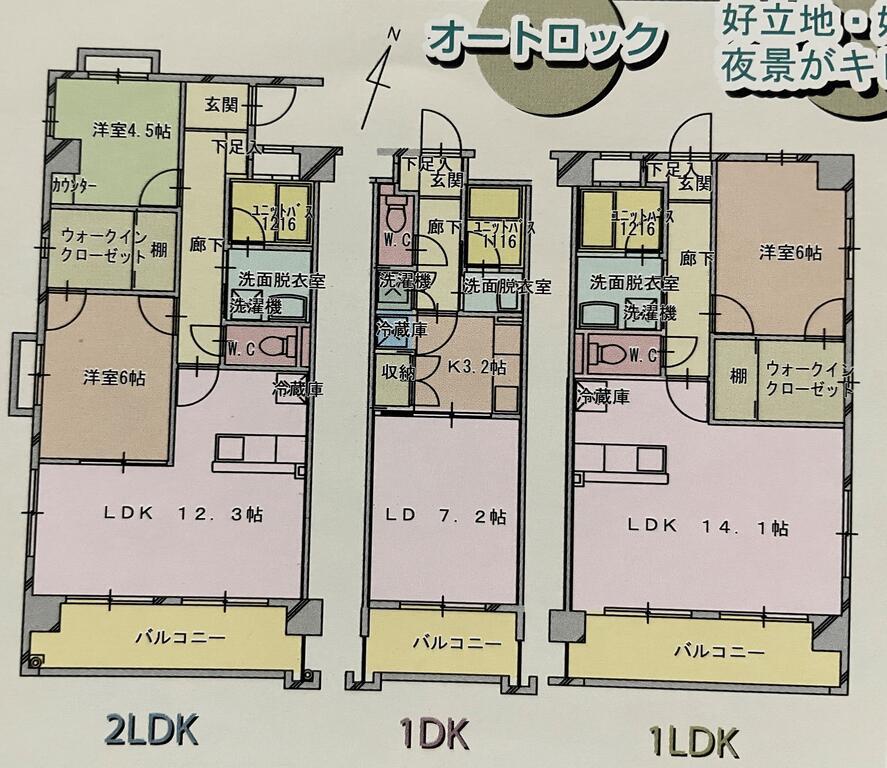 ISLAND星倉(1DK/5階)の間取り写真