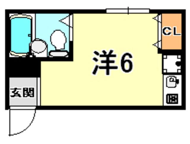 コーポクレドール(ワンルーム/1階)の間取り写真