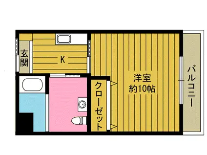 アンフィニーK II(1K/1階)の間取り写真