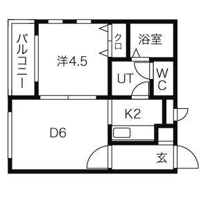 アレックス文京台(1LDK/1階)の間取り写真