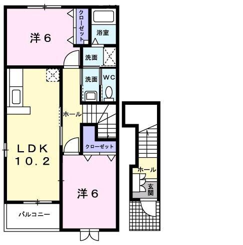 ブリズIV(2LDK/2階)の間取り写真