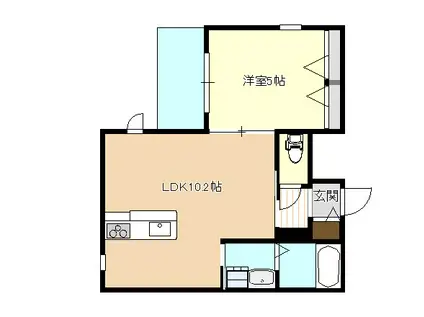 トレーノ加古川(1LDK/2階)の間取り写真