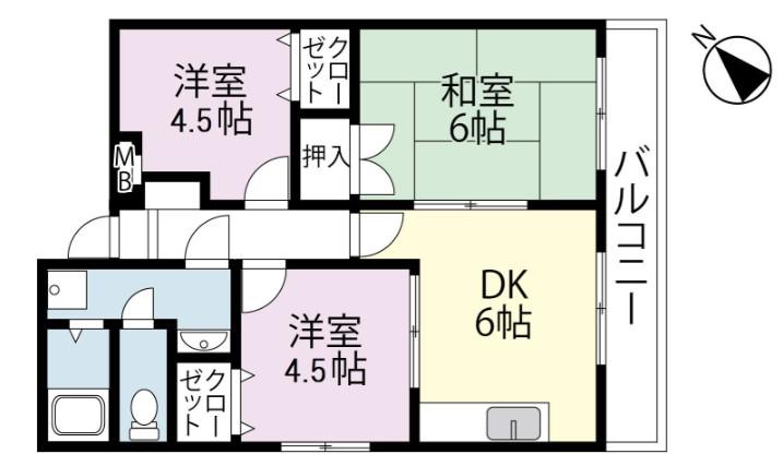 インペリアル老司(3DK/5階)の間取り写真