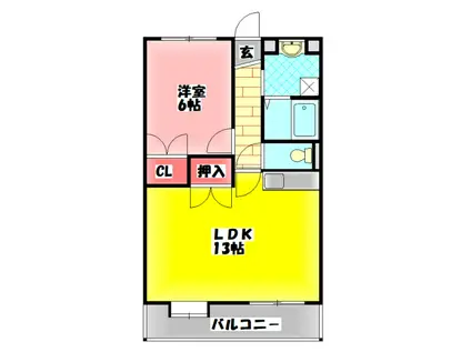 ブランドールMIII(1LDK/5階)の間取り写真