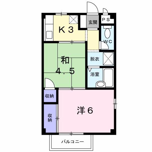 TMハイツ (2K/2階)の間取り写真