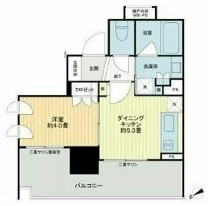 ライオンズアイル渋谷松濤 2階階 間取り