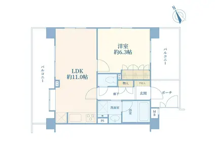 クリオ恵比寿弐番館(1LDK/2階)の間取り写真