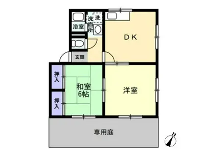 ソルトフィールドN・M B(2DK/1階)の間取り写真