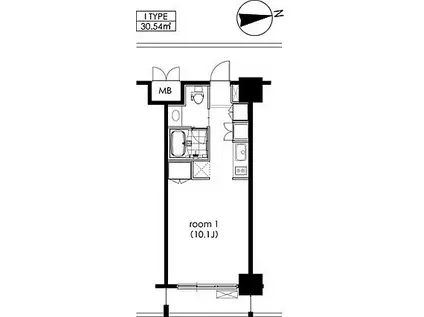 カスタリア芝公園(ワンルーム/5階)の間取り写真