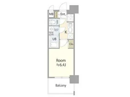 エスリード上前津LIVIA(1K/8階)の間取り写真