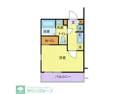 ラフィーナー松戸(1K/2階)の間取り写真