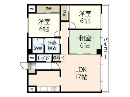 段原松本ビル(3LDK/2階)の間取り写真