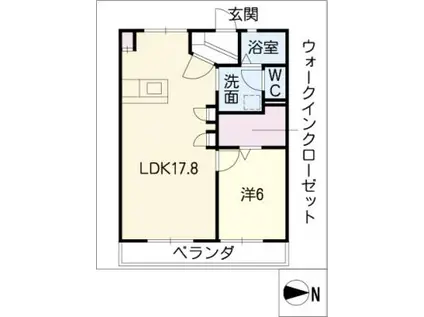メゾンミズタ(1LDK/4階)の間取り写真