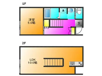 イーストレガロ(1LDK/1階)の間取り写真