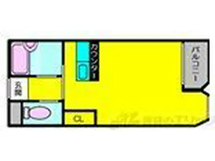 エクトII(ワンルーム/2階)の間取り写真