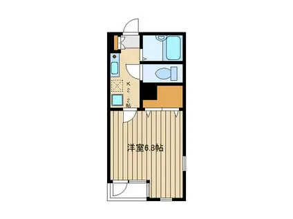 リエス烏山 ル・シュッド(1K/1階)の間取り写真