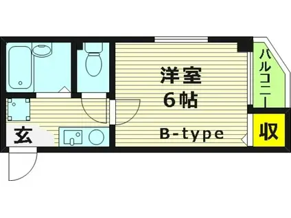 メゾンフルール(1K/2階)の間取り写真
