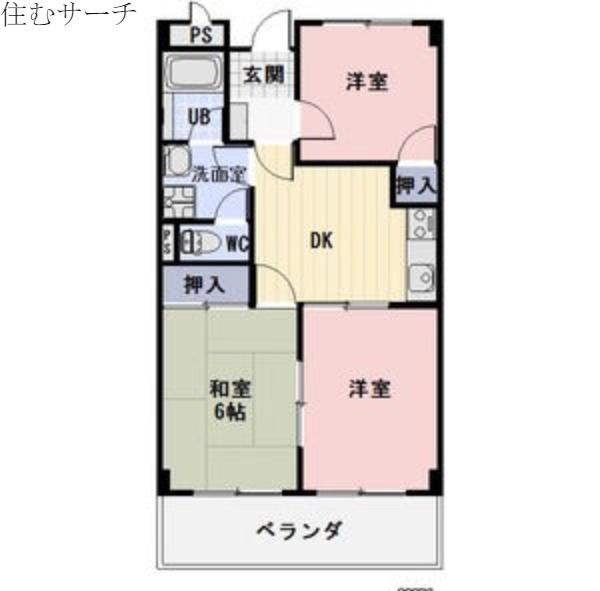 ルミエール八幡(3DK/4階)の間取り写真