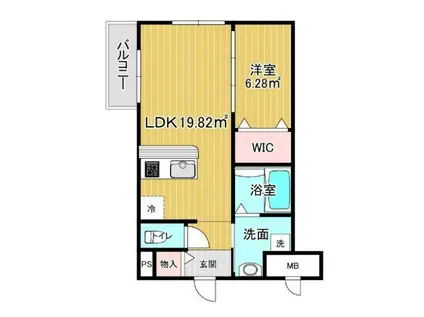 フェリーチェラテ(1LDK/1階)の間取り写真