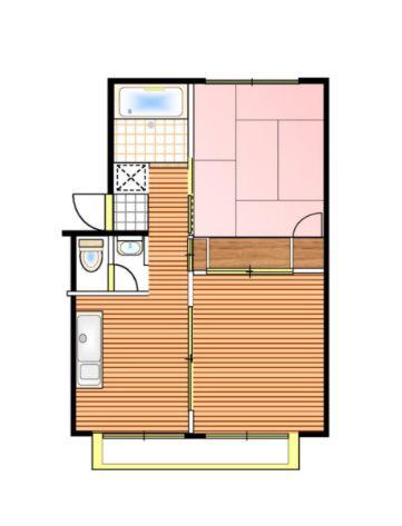 サニーハイツ茶屋町(2DK/1階)の間取り写真