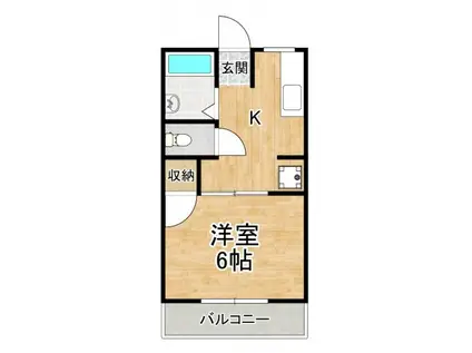 リックス(1K/2階)の間取り写真