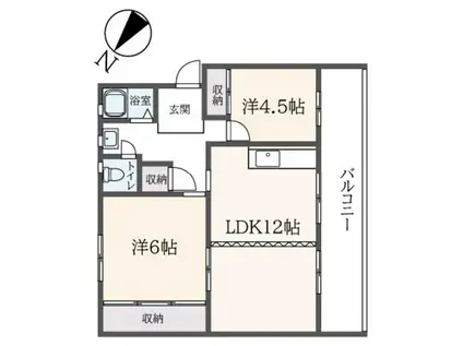 左近山団地3街区25号棟(2LDK/5階)の間取り写真