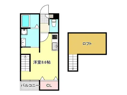 ルアナIII(1K/1階)の間取り写真