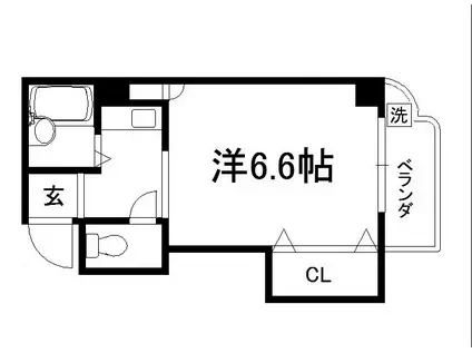 シティーアスカ(ワンルーム/6階)の間取り写真