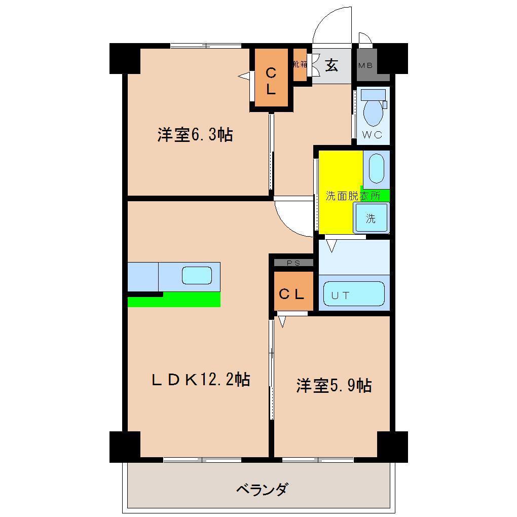 SEA TERRACE(2LDK/5階)の間取り写真