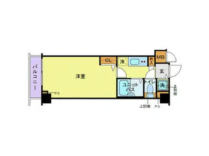 トーシンフェニックス日本橋兜町参(1K/4階)の間取り写真