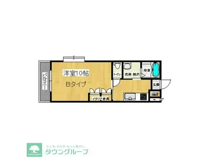 グラシアス(1K/4階)の間取り写真