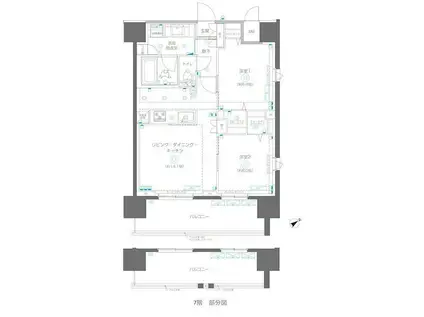 アルファレジデンシア南千住(2LDK/13階)の間取り写真