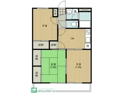 ラフェスタ深谷(3DK/4階)の間取り写真