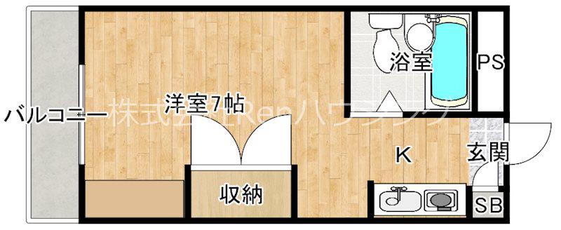 リヴァフィールド(ワンルーム/3階)の間取り写真