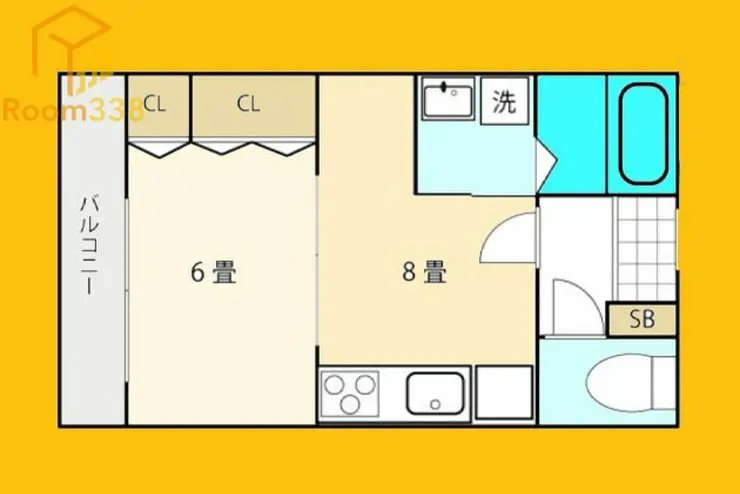 コーポシンエイ 4階階 間取り