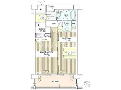マチュリティ小石川(1LDK/4階)の間取り写真