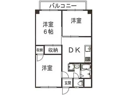 出浦コーポII(3DK/1階)の間取り写真