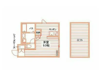 メゾン佛欄西A(ワンルーム/1階)の間取り写真