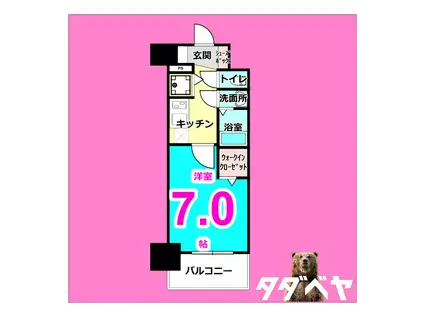 エスリード金山ル・グラン(1K/8階)の間取り写真